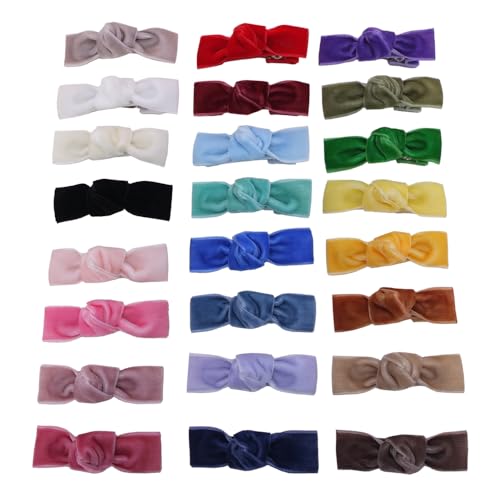 24 Pieces Velvet Bow Hair Clips C558