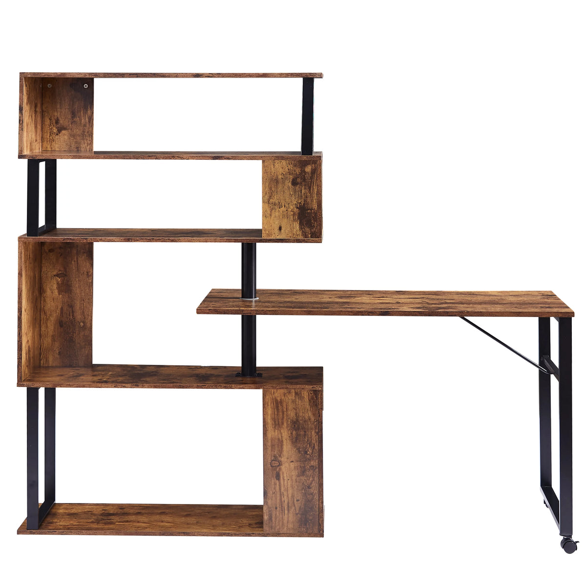 L-Shaped Corner Computer Desk with Bookshelf C453