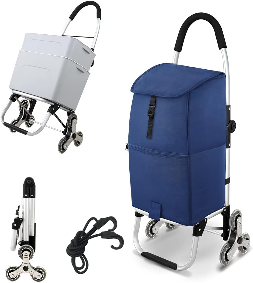 Black Foldable Shopping Cart with Extra Large Bag (6 Wheels) S5095