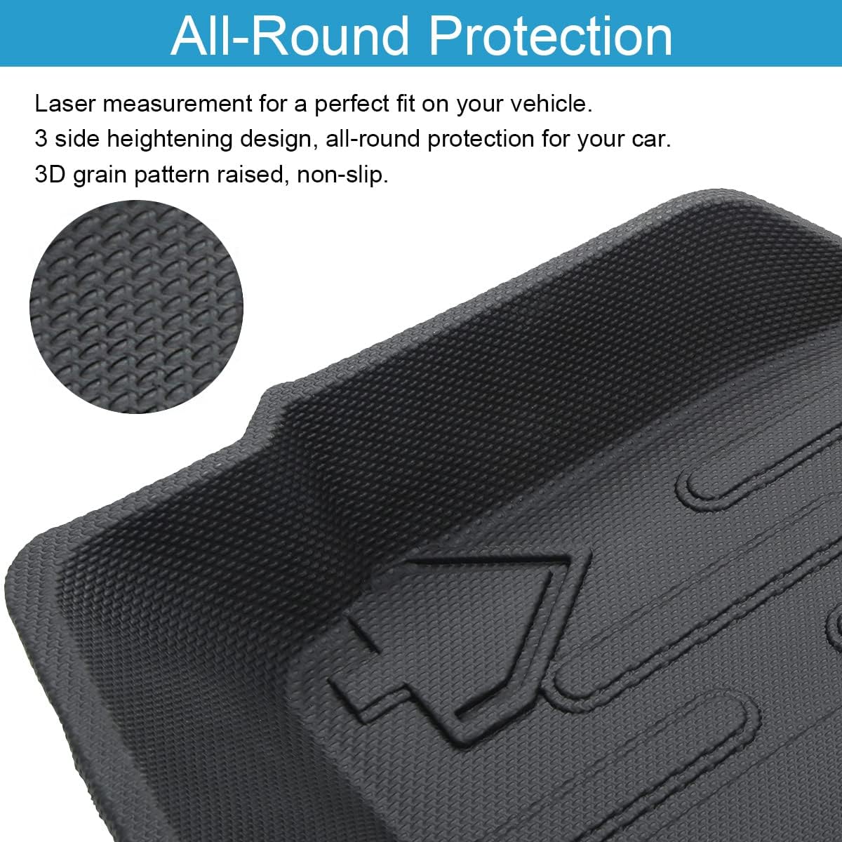 Cargo Liner Trunk Floor Mat for Ford Bronco 2021 2022 All Weather Waterproof TPE Pack of 2 O3497