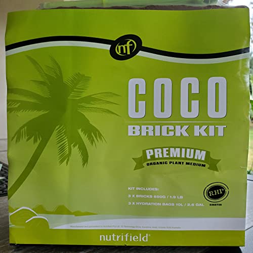 Coco Coir Bricks 5.5 Lbs Organic Compressed Coco Coir Soil Peat Blocks S48185
