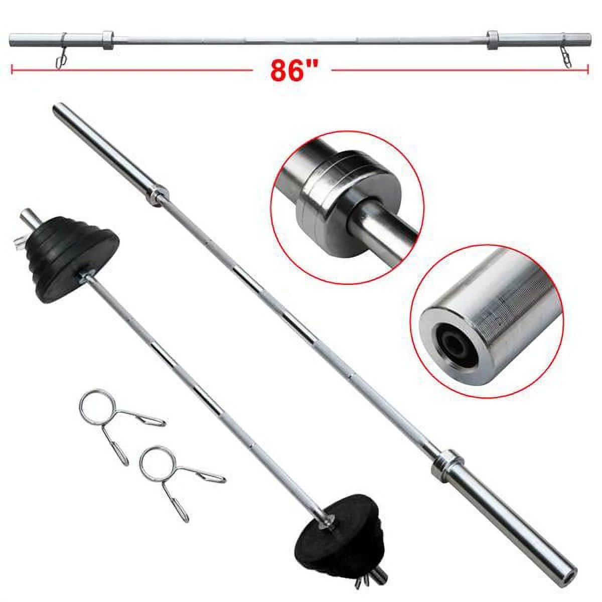 7ft Chrome Olympic Barbell Bar B3789