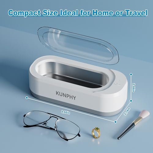 White Ultrasonic Jewelry Cleaner 12oz 46KHz X893