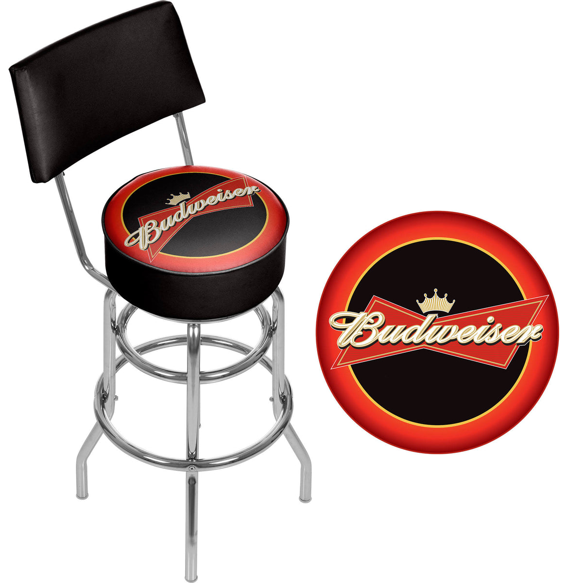 Padded Swivel Bar Stool with Back M375