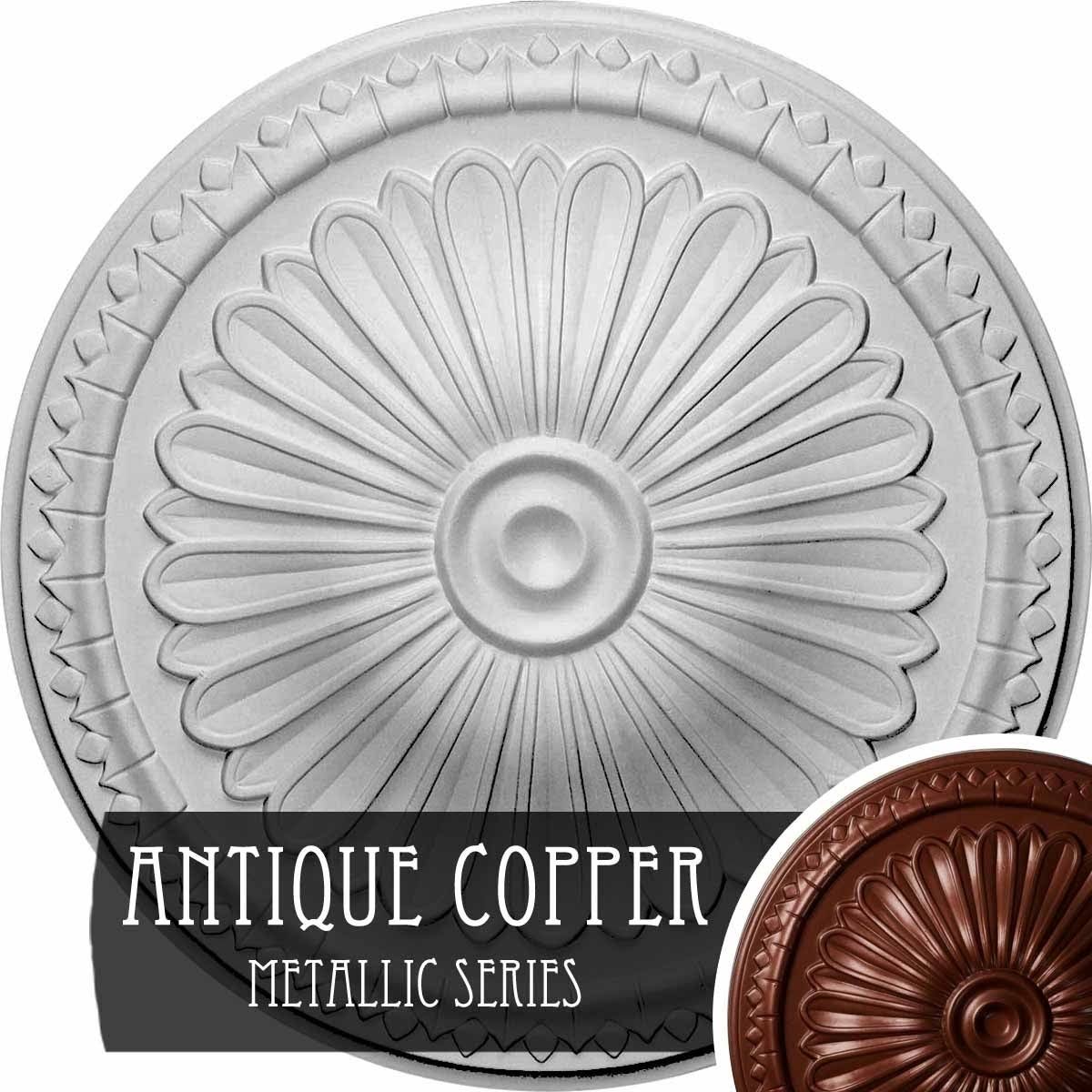 Hand-Painted Silver Ceiling Medallion J9697