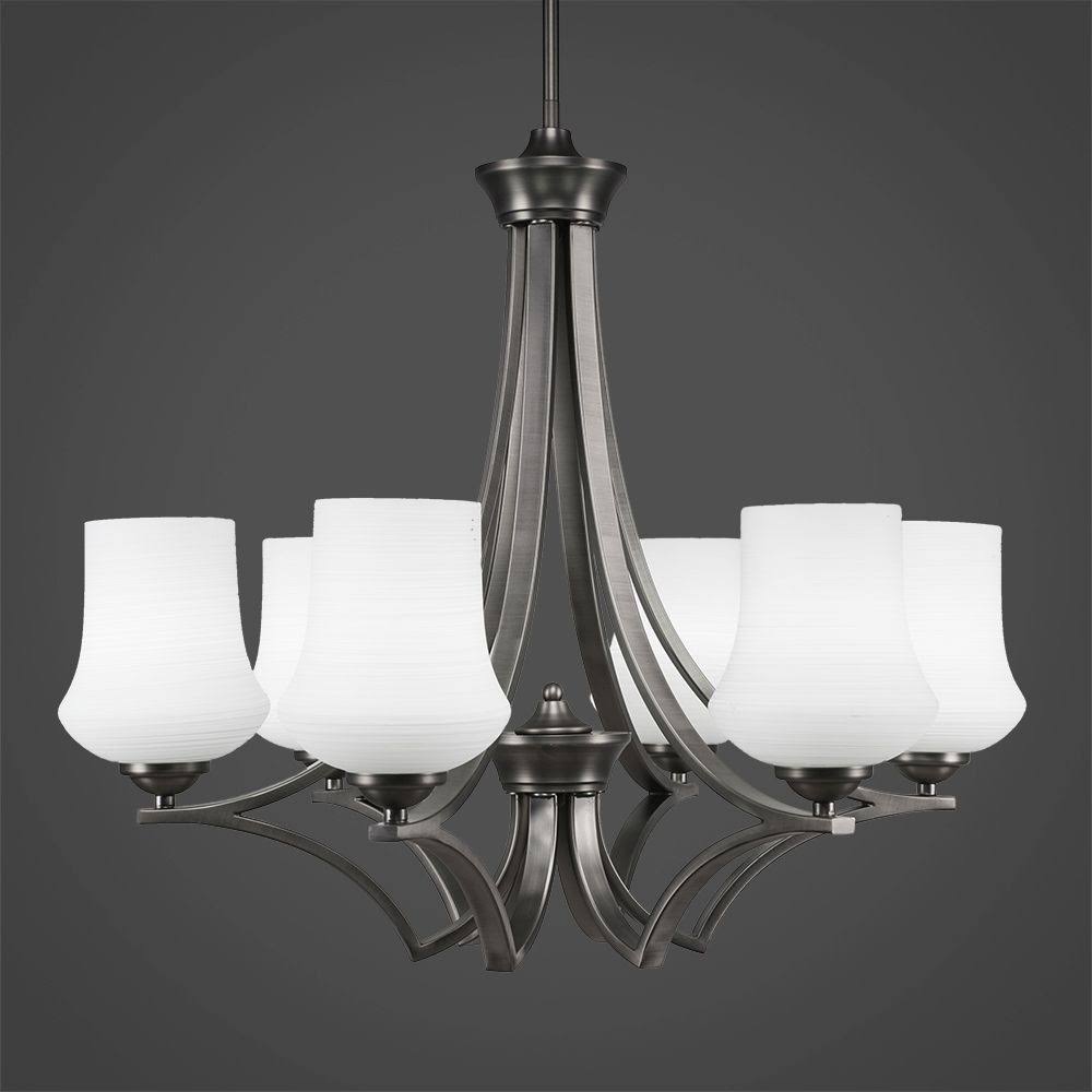 6 Light Chandelier with Linen Glass B889737