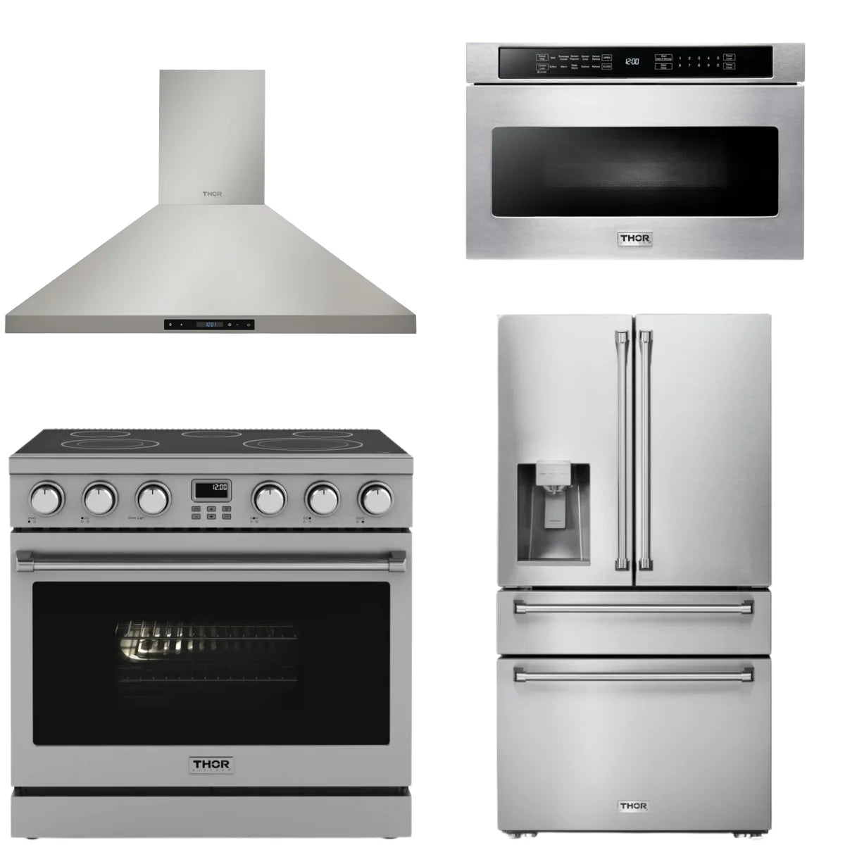 36 Electric Range, Range Hood, Refrigerator and Microwave A1889