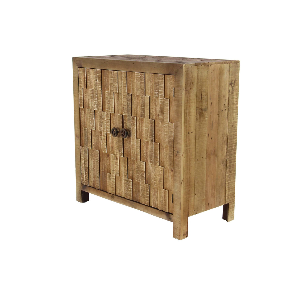Brown 2-Door Wooden Textured Cabinet O779526