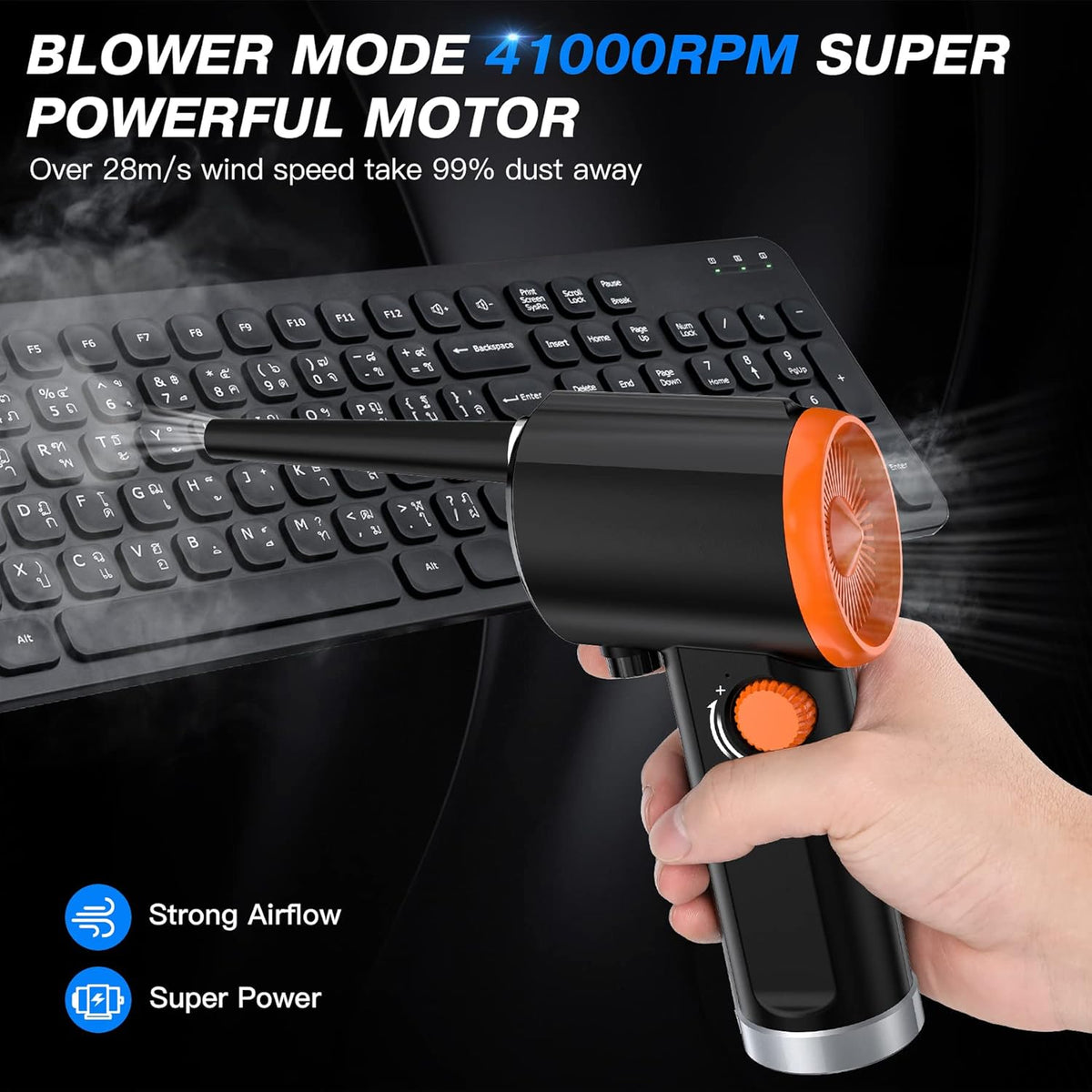 Cordless Electric Air Duster for Computer Electronics Cleaning Y475