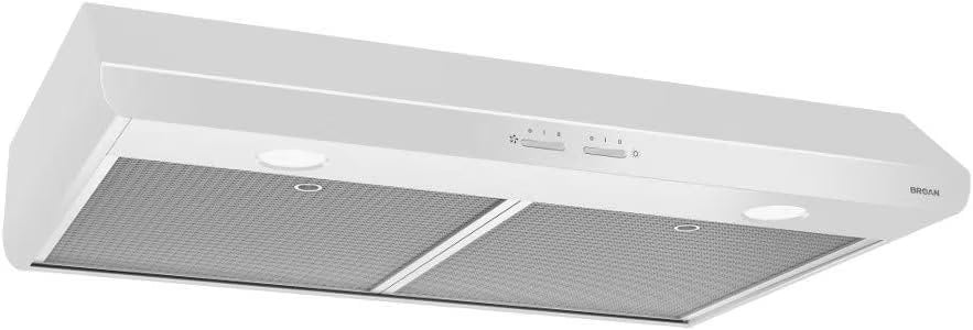 White 30-inch Under-Cabinet 4-Way Convertible Range Hood with 2-Speed Exhaust Fan and Light, 300 Max Blower CFM Q5610