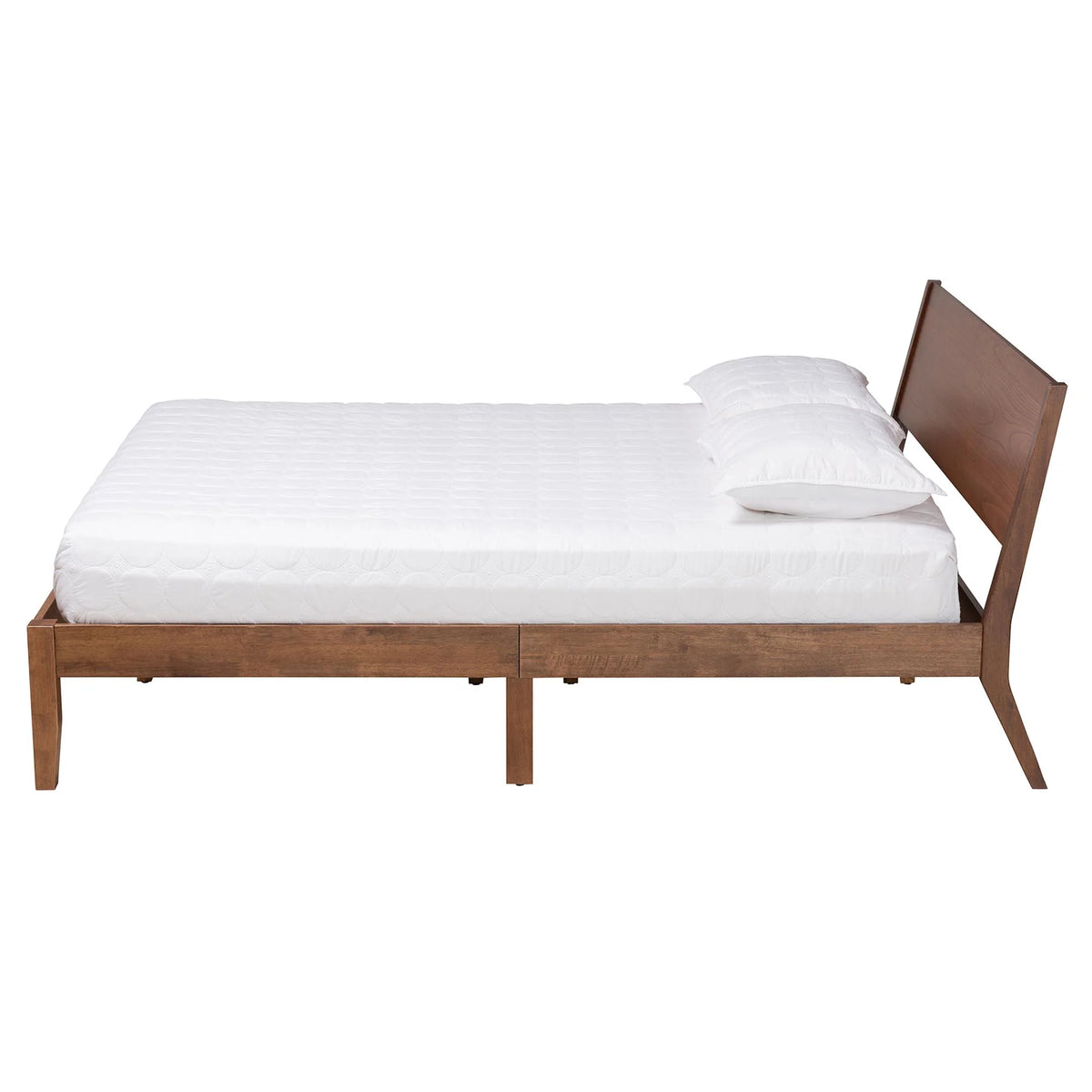 Walnut Brown Wood King Size Platform Bed M921457