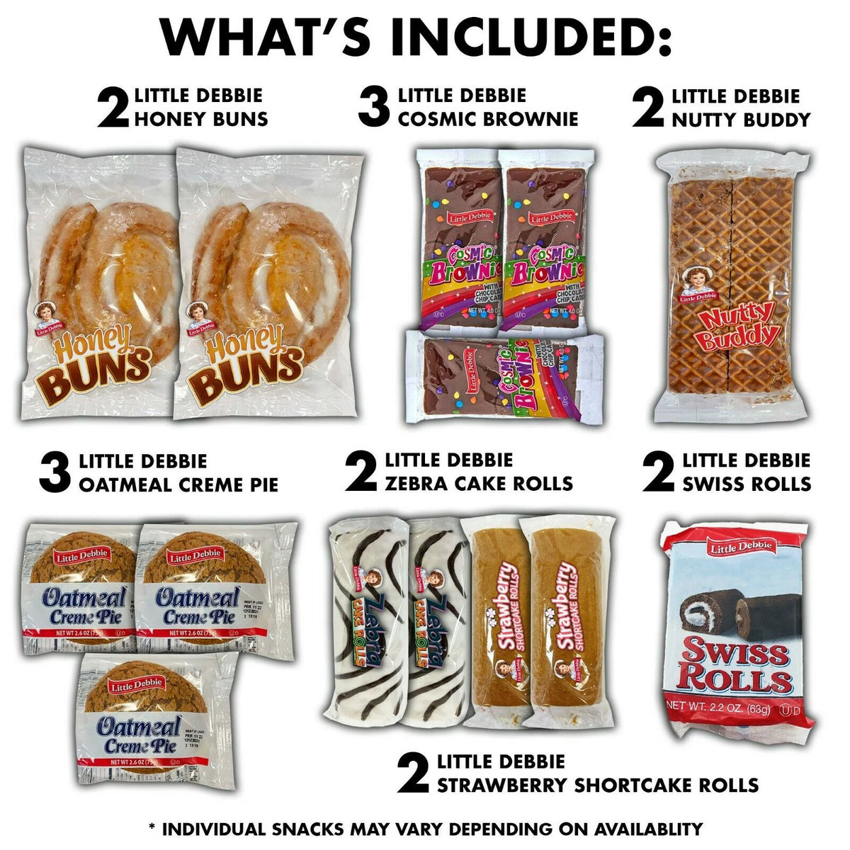 Sweet Baked Pastry Snack Care Package 16 Snacks Assorted Cookies Brownies Cakes C94046