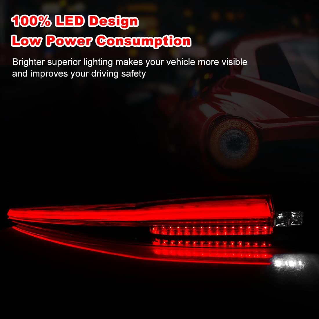 Clear LED Tail Lights Assembly for Cadillac Escalade ESV J3366