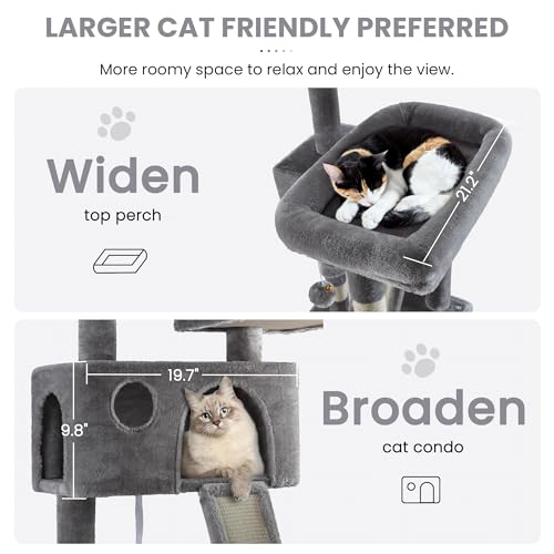 Grey Multi-Level Cat Tree with Scratching Posts X777710