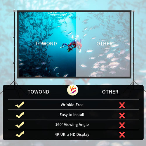 150 inch Portable 16:9 4K HD Projector Screen and Stand with Carry Bag E568
