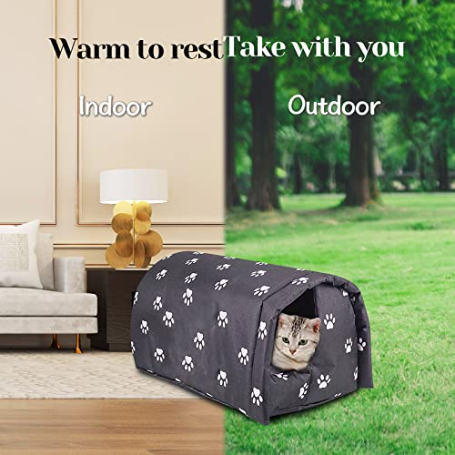 Waterproof Outdoor Cat House Black W9966