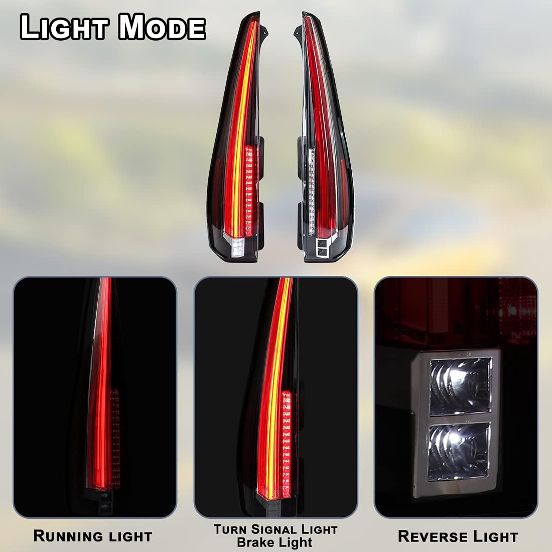 Clear LED Tail Lights Assembly for Cadillac Escalade ESV J3366
