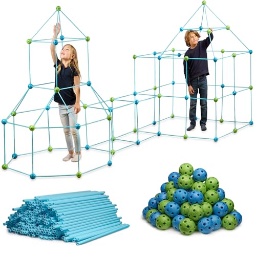 132 Piece Fort Building Kit with Connecting Sticks & Balls H920