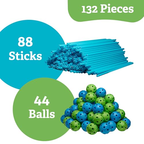 132 Piece Fort Building Kit with Connecting Sticks & Balls H920