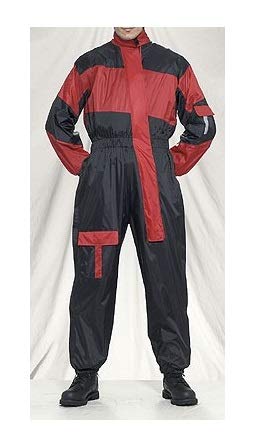 Black/Red XL Motorcycle Rain Suit F5444