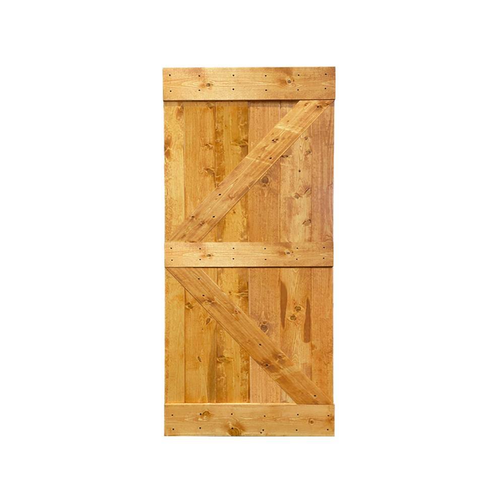 Solid Knotty Pine Wood Interior Sliding Barn Door Slab V69245
