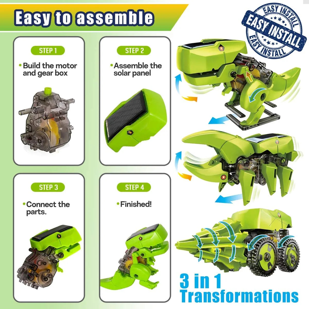 STEM Solar Dinosaur Building Robot Kit V410007