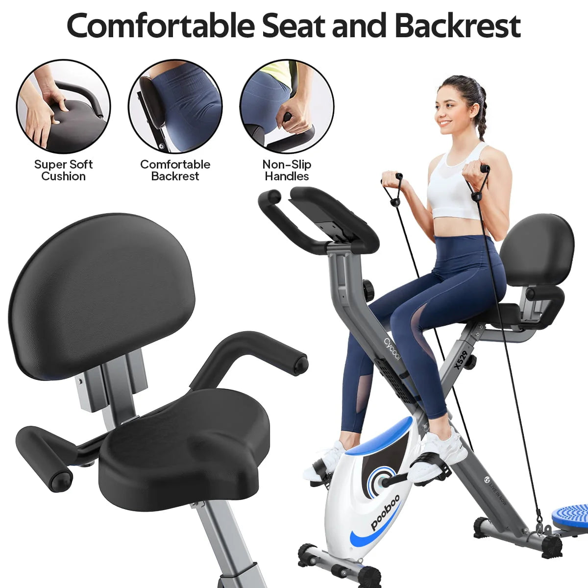 Folding Exercise Bike Indoor Cycling Bike D633342
