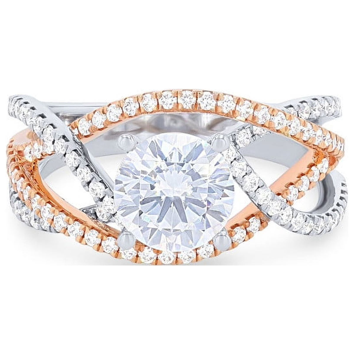 14K White Gold Solitaire Ring with Accents W998508