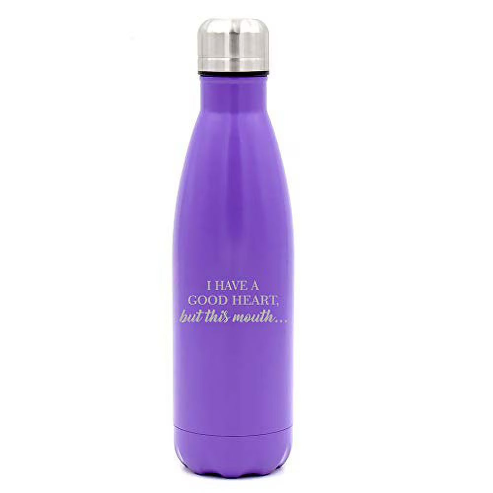 17 oz Double Wall Vacuum Insulated Stainless Steel Water Bottle Travel Mug Cup (Purple) O566013