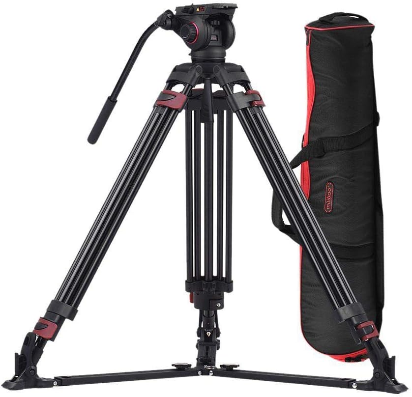 Heavy Duty Aluminum Fluid Head Camera Video Tripod 66.5 inch Max Height 15 kilograms Max Load K257