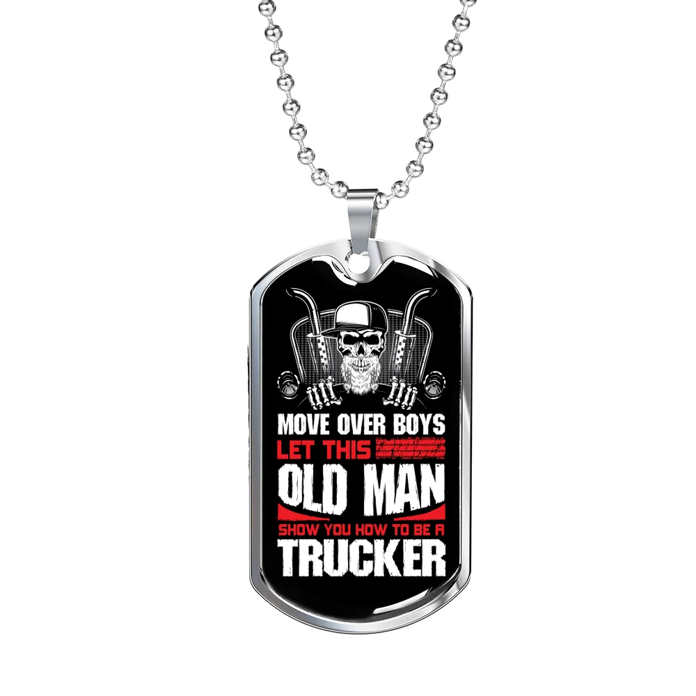 Dog Tag Stainless Steel or 18k Gold 24" Chain R759
