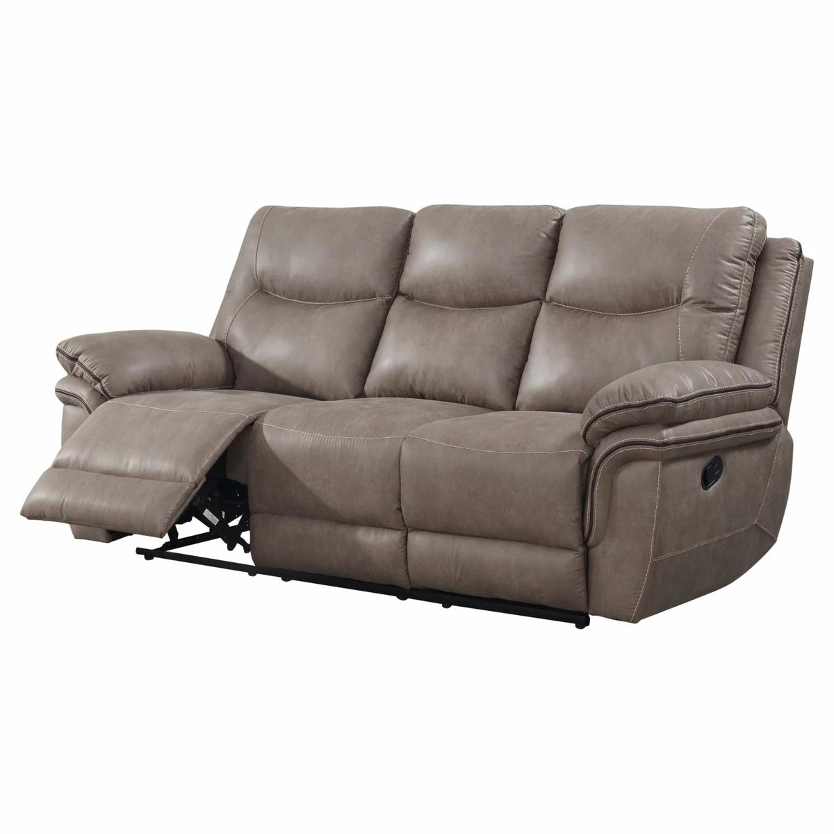 Sandy Beige Faux Leather Recliner Sofa P70247