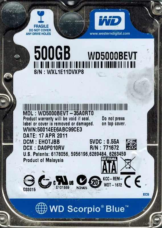 500GB Hard Drive J989