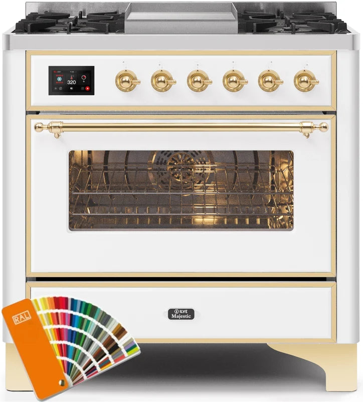 36 Dual Fuel Natural Gas Range with Brass Trim B249596