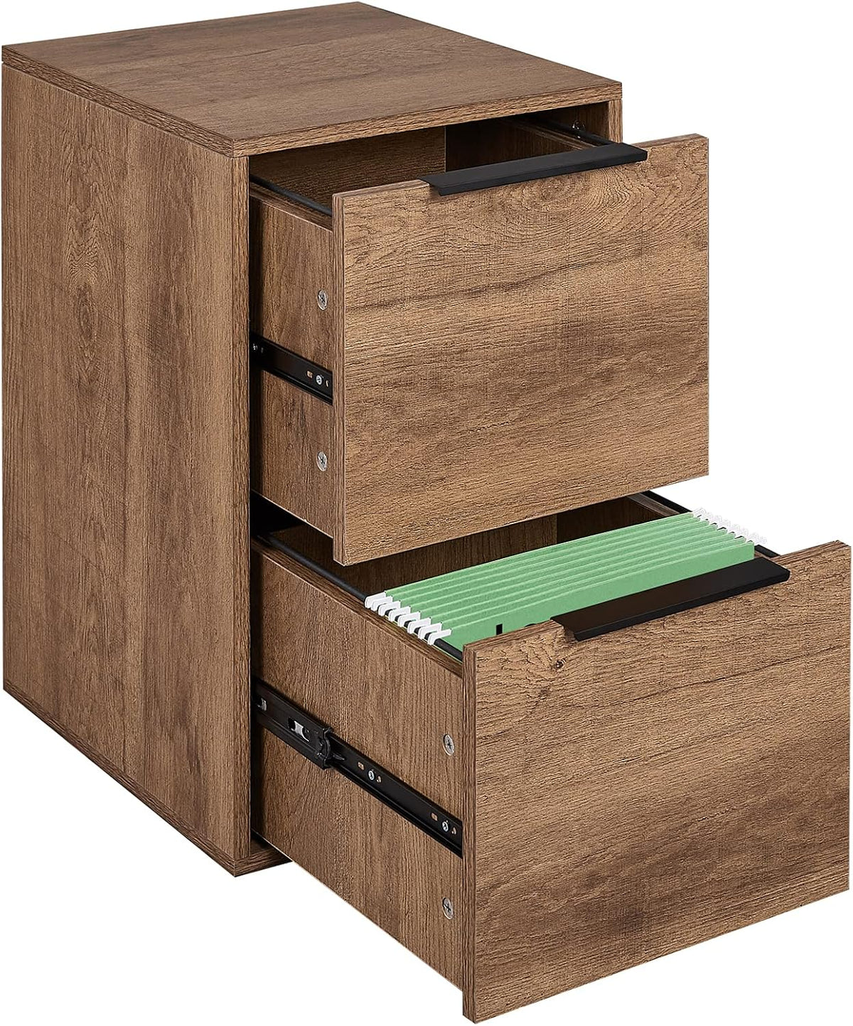 2 Drawer Wooden File Cabinet with Open Storage Shelf V40193