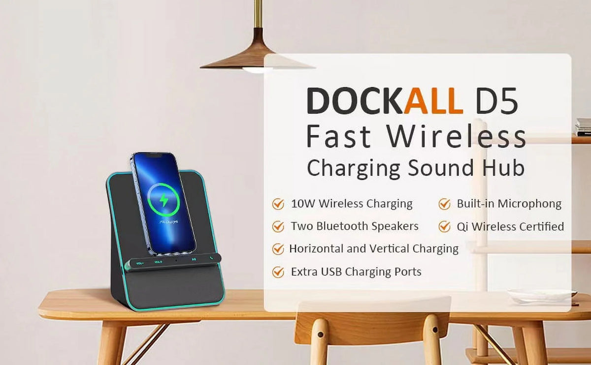 Wireless Charging Bluetooth Speaker with Handsfree Call T1256