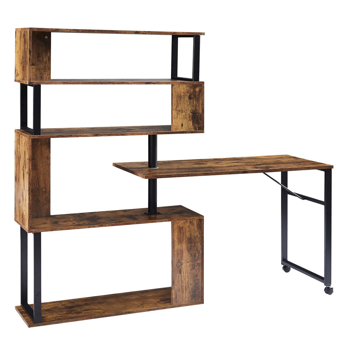 L-Shaped Corner Computer Desk with Bookshelf C453