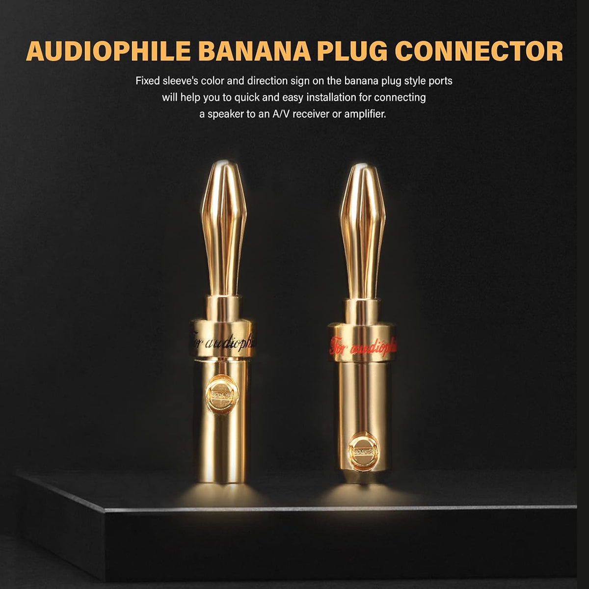 13AWG Oxygen-Free Copper Speaker Cables with Banana Plug Tips E911834
