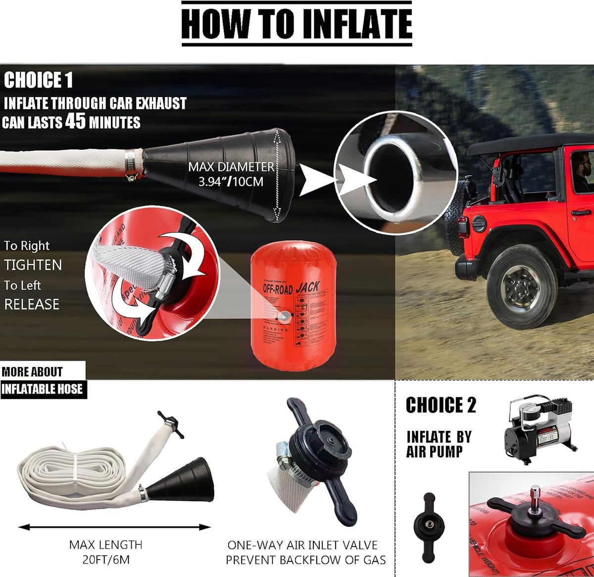 Exhaust Jack 4 Ton Inflatable Car Jack L518268
