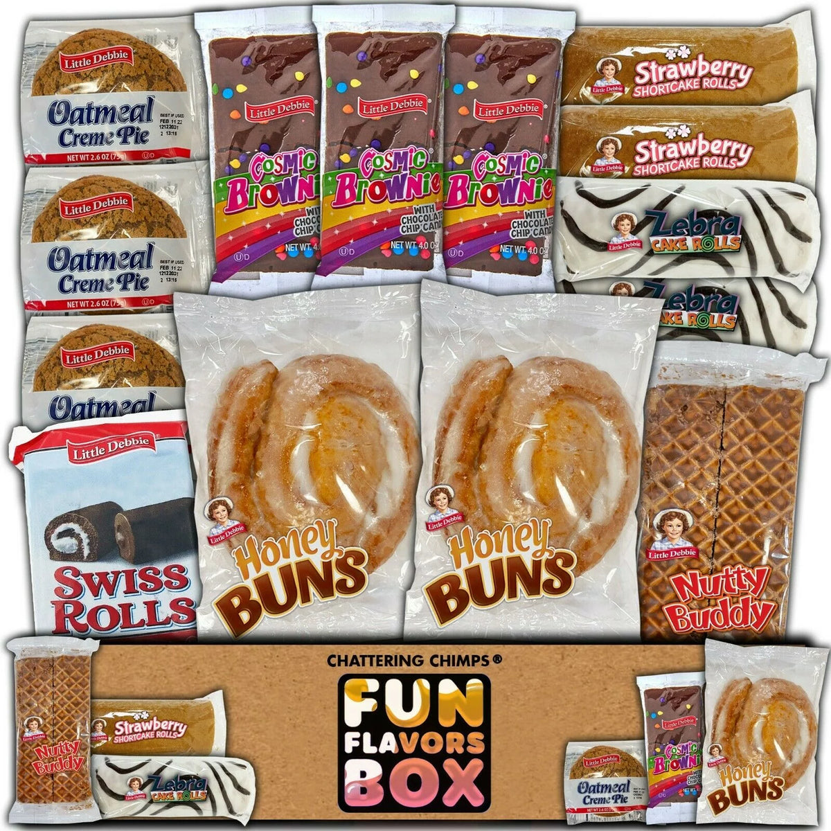 Sweet Baked Pastry Snack Care Package 16 Snacks Assorted Cookies Brownies Cakes C94046