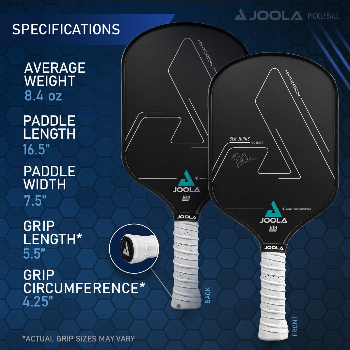 Black Carbon Surface Pickleball Paddle H10610