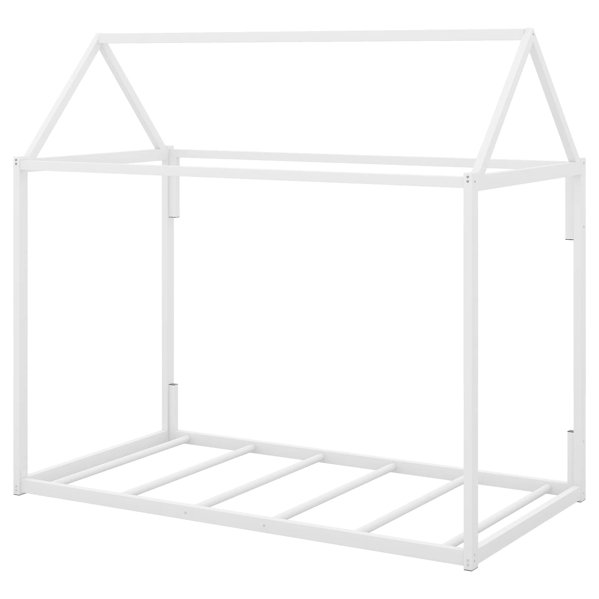 White Metal Twin Size Canopy Bed U85652