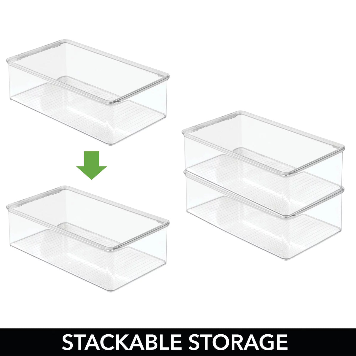 Clear 2 Pack Plastic Storage Organizer Box X638