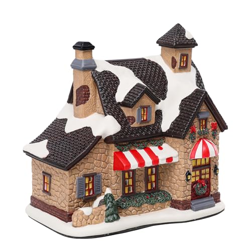 Lighted Ceramic Christmas Village Houses Decorations 8.5" J768179