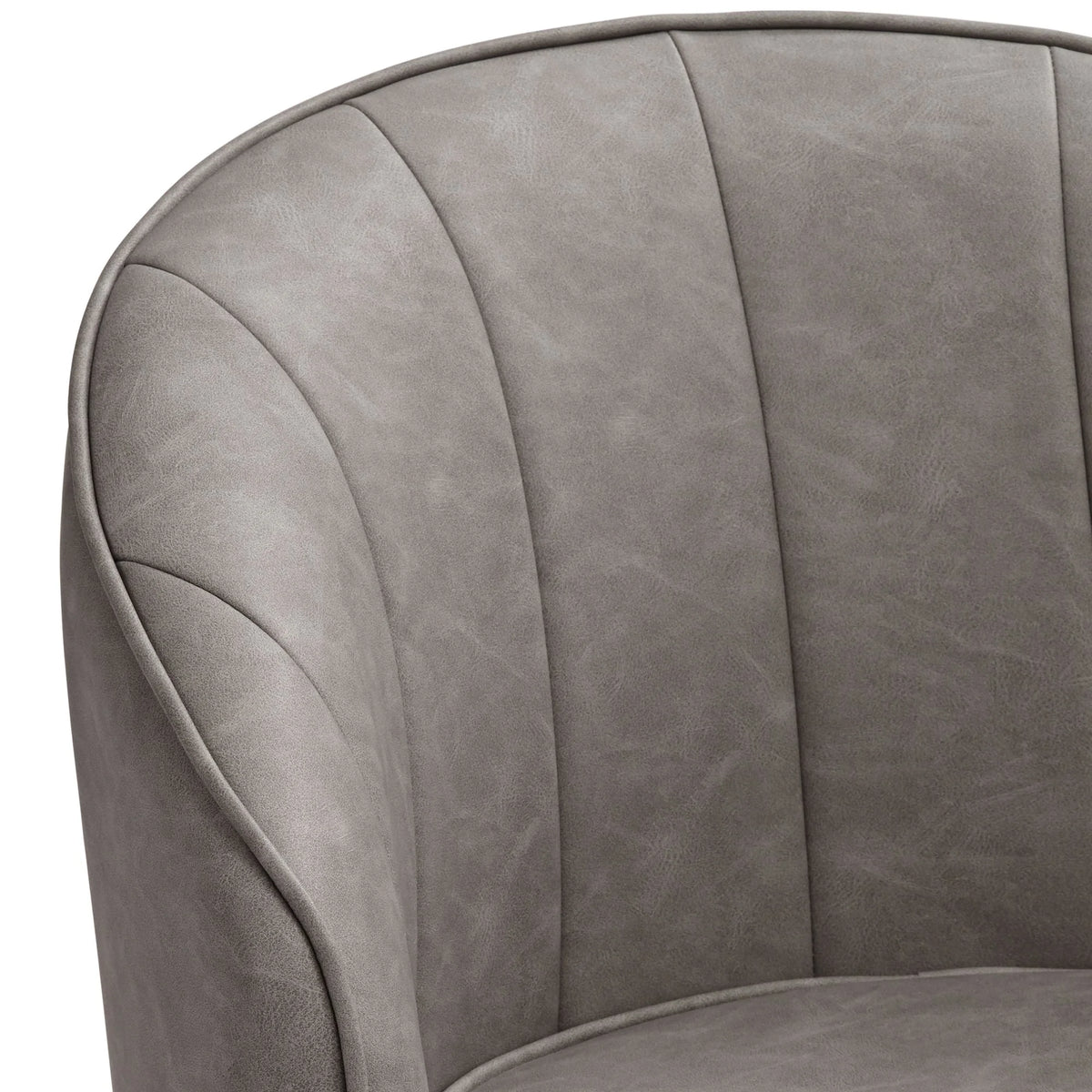 Chrome Swivel Bar Stool 31" High Gray Faux Leather Tufted Cushion with Backrest Footrest Q2849