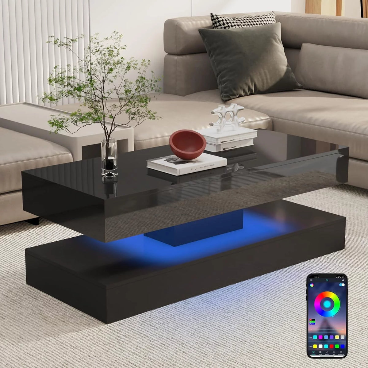 High Glossy LED Coffee Table B8868