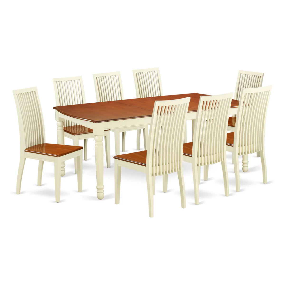 9 Piece Wood Dining Table and Chair Set I117