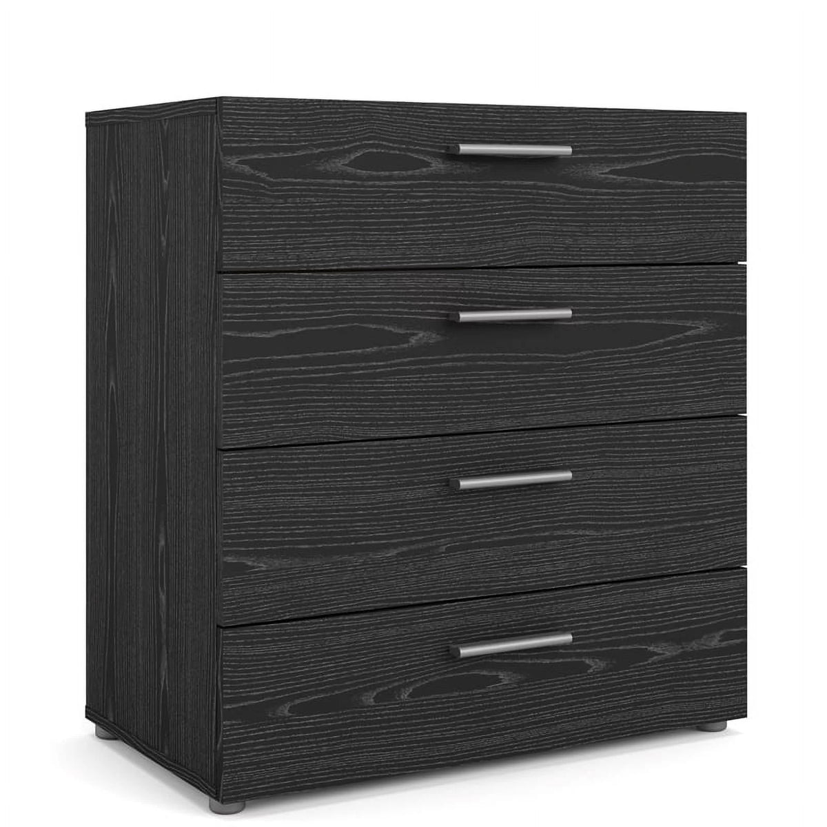 4 Piece Black Woodgrain Dresser 2 Nightstands and Chest X44231