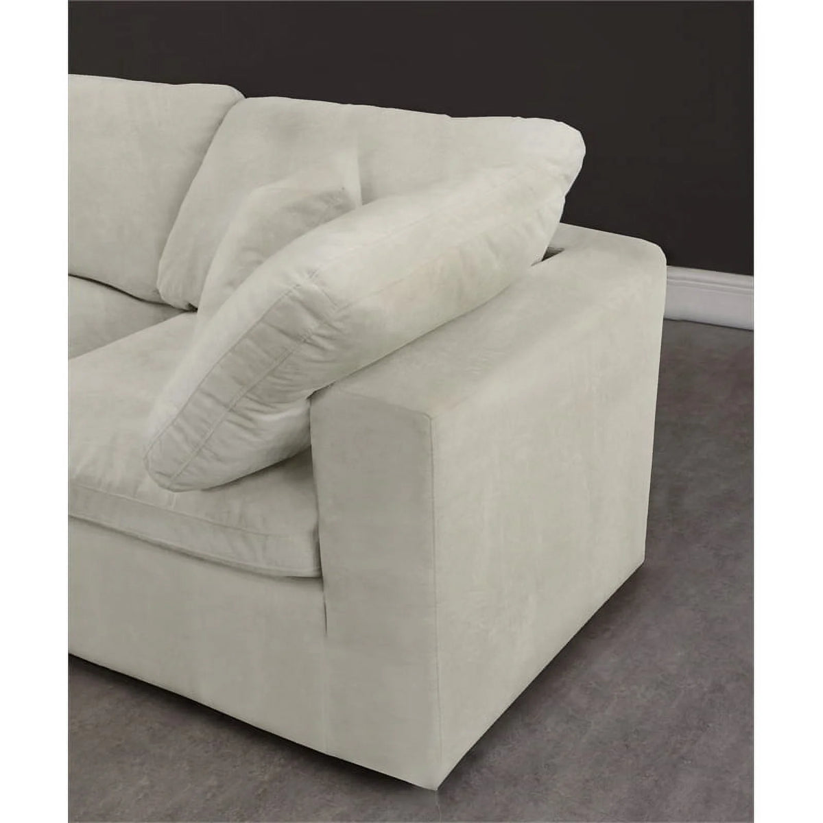 Cream Velvet Modular 2 Piece Loveseat I72949