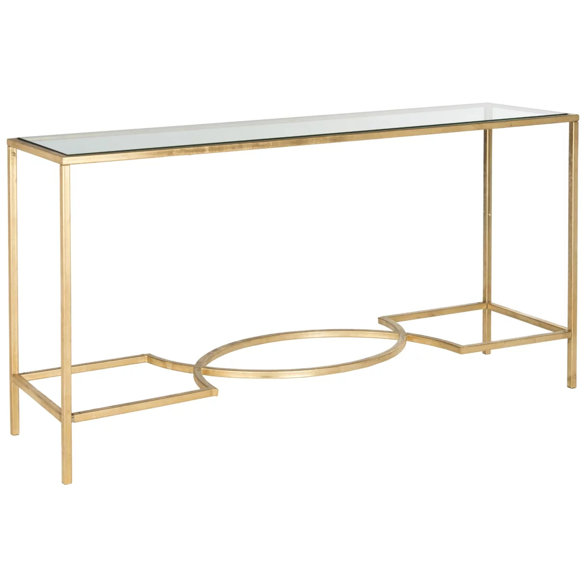Gold Glass Console Table Y883567